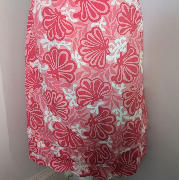 Vintage Lilly Pulitzer Skirt Pink White Me Shell Print Scalloped Hem Size 8 - Picture 5 of 11
